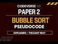 Bubble Sort Simplified Pseudocode levels Computer Science