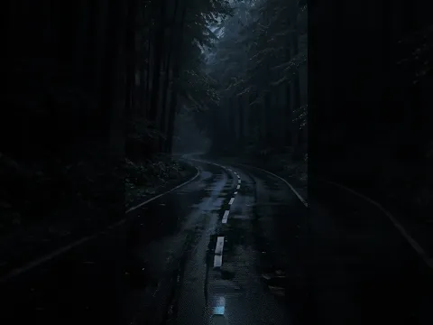 Suasana Mencekam Sebuah Jalan di Tengah Hutan