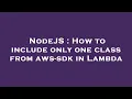 NodeJS How to include only one class from aws-sdk in Lambda