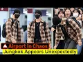 Chaos at Incheon Airport! Jungkook BTS Stuns with Classic Style — All Eyes on Him!#bts #jungkook 