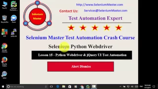 Lesson 15 Python Webdriver Alert Dismiss