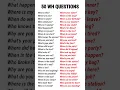 50 WH-Questions in English Learn How When Where Why with Examples