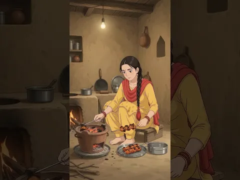 cozy rainy day butter chicken & homemade naan π§οΈ 1990s village asmr #ghiblistyle #asmr #shorts