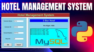 Python Projects Tkinter GUI Hotel Management System with Mysql Tutorial