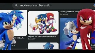 movie sonic and movie knuckles looks at DeviantArt