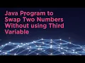 Java Program to Swap Two Numbers Without using Third Variable