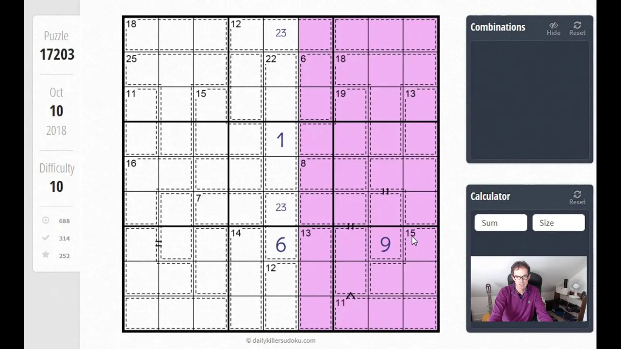 Greater Than Killer Sudoku:  Another extremely hard puzzle