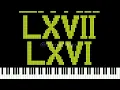 Roman Numerals 1 100 in Piano Note Art Creative Visual Music