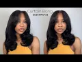 HOW TO Middle Part Quick Weave With Curtain Bangs Layers Curls