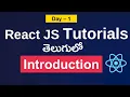 React Js in telugu What is React js React js tutorial for beginners React Js
