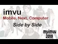 Side by Side Comparison of imvu Mobile Next and Computer Client in a Public Room