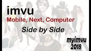 Side by Side Comparison of imvu Mobile Next and Computer Client in a Public Room