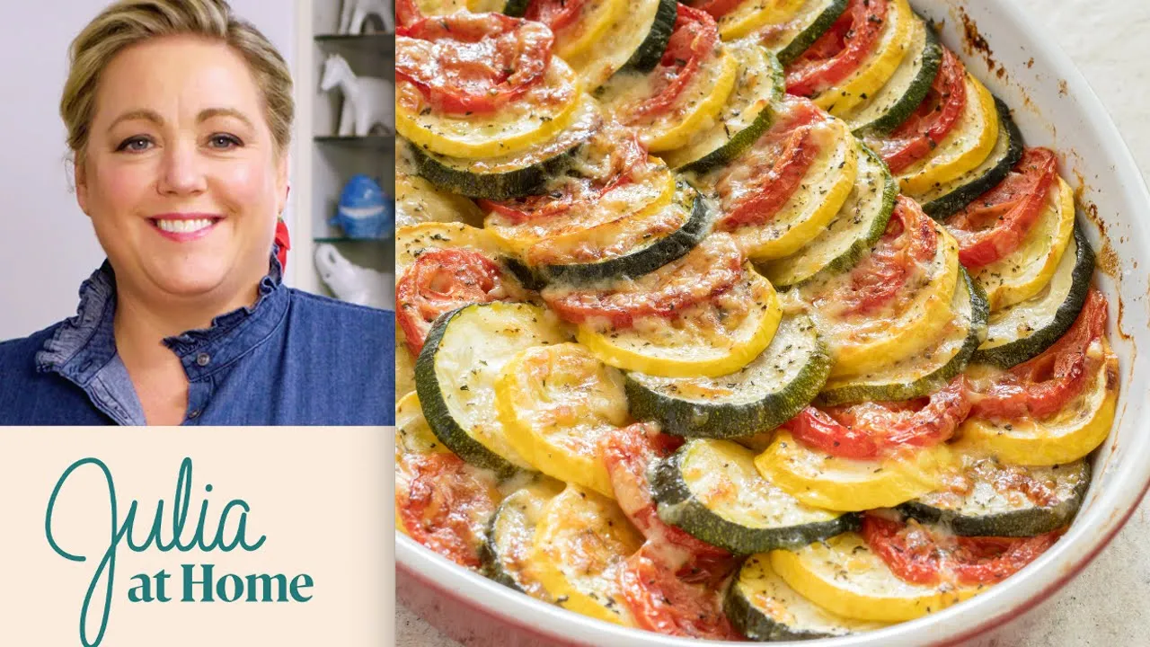 How to Make Cheesy Tomato Zucchini Casserole (Tian)   Julia at Home