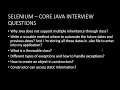 Selenium Core Java Interview Questions Part-01 Core Java Interview Questions