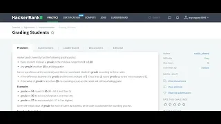 Hackerrank Grading Students Problem Solving Basic C