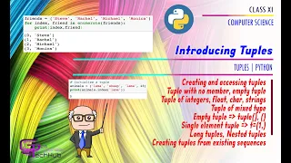 CLASS XI TUPLE CREATION TUPLES IN PYTHON CS