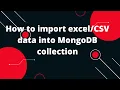How to import excel data into MongoDB collection