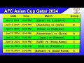 AFC Asian Cup Qatar 2024 Full Schedule Time Table Asian Cup 2024 Schedule