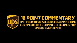 UPS 10 POINT COMMENTARY TRAINING -