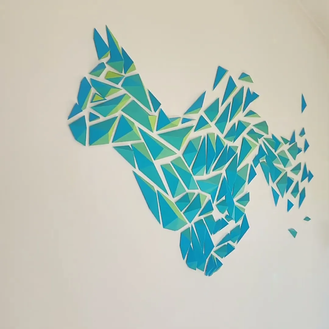 Geometric cat wall art