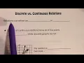 Algebra B Unit 6 Discrete vs Continuous Relations