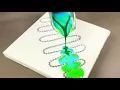 Chain pull technique Stack the color - Acrylic pouring green colors