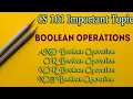 Boolean Operations AND Boolean Operation OR Boolean Operation XOR Boolean Operation NOT Boolean
