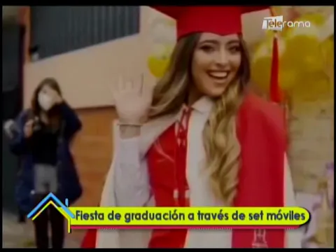 Fiesta de graduación a través de set móviles