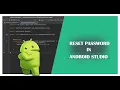 How to RESET Password Change Password Using Email in Android Studio