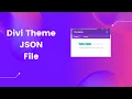 Divi Theme Tutorial - How to export and import json file