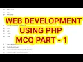 Web development using PHP MCQ questions part 1