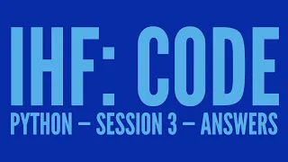 Intro to Python Lesson 3 Answers