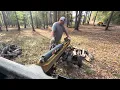 Splitting firewood with the Tractor Supply hydraulic wood splitter
