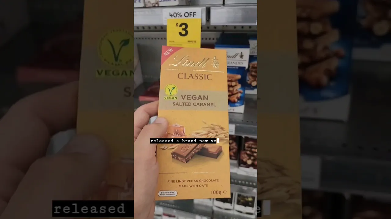 NEW Vegan Lindt Chocolate - Salted Caramel #vegansofaustralia #veganfood #vegangroceryhaul