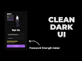 How To Make Sign Up Page With Password Strength Meter HTML CSS JavaScript