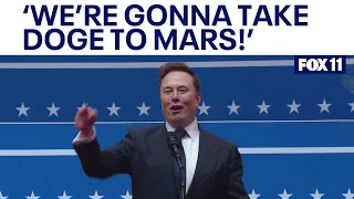Elon Musk celebrates at Trump Inauguration