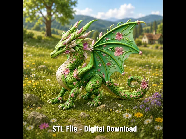 Spring Blossom Dragon STL File for 3D Print video thumbnail