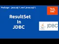 ResultSet in JDBC Java TechHub