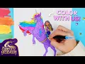 Coloring Characters from Unicorn Academy with Markers Activities for Kids