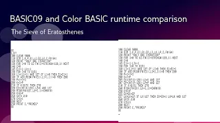 BASIC09 vs Color BASIC Sieve of Eratosthenes