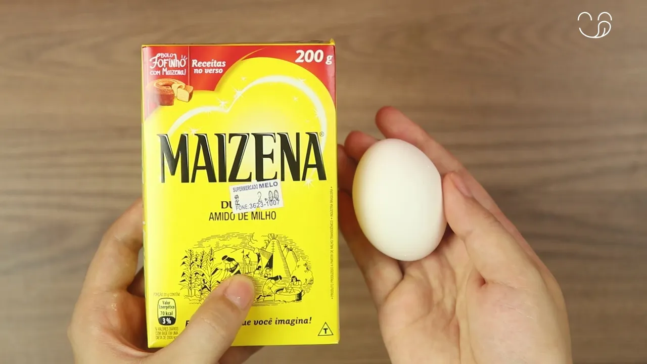 TEM MAISENA E OVO AÍ? MISTURE OS DOIS E MATE SUA FOME! 1 OVO 1 XÍCARA DE 200 ML DE AMÍDO DE MILHO 1 . 