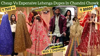  7550 vs 80k bridal lehengas in chandni chowk sabyasachi u0026 manish malhotra lehenga dupe shop delhi
