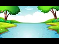 Download Lagu 4K Animated cartoon background river landscape l Free cartoon background video l loop animation