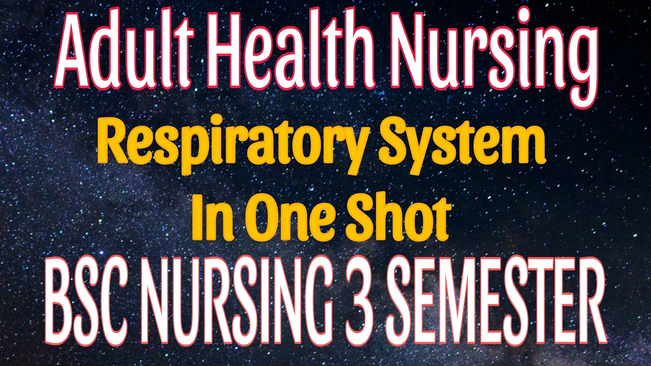Respiratory System in One Shot| Adult Health Nursing| BSC NURSING 3 SEMESTER ✨