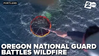 Oregon National Guard helicopter and crew battle Hagen fire in northeast Oregon