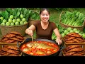 Download Lagu Harvest Huge fish pond \u0026 Green vegetable garden to sell at market with my small son