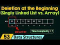 Deletion at the Beginning Single Linked List vs Array