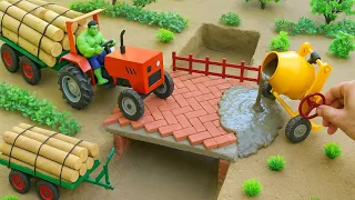 a creative bridge construction miniature project highway road making project tractor loading bricks