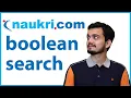 Boolean Search in Naukri