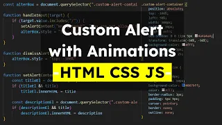 How to Create Custom Alerts with Animations using HTML CSS JavaScript